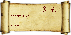 Kresz Axel névjegykártya